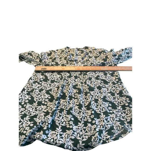 Fun2Fun Womens S Green Floral Rayon Blouse - Picture 6 of 7